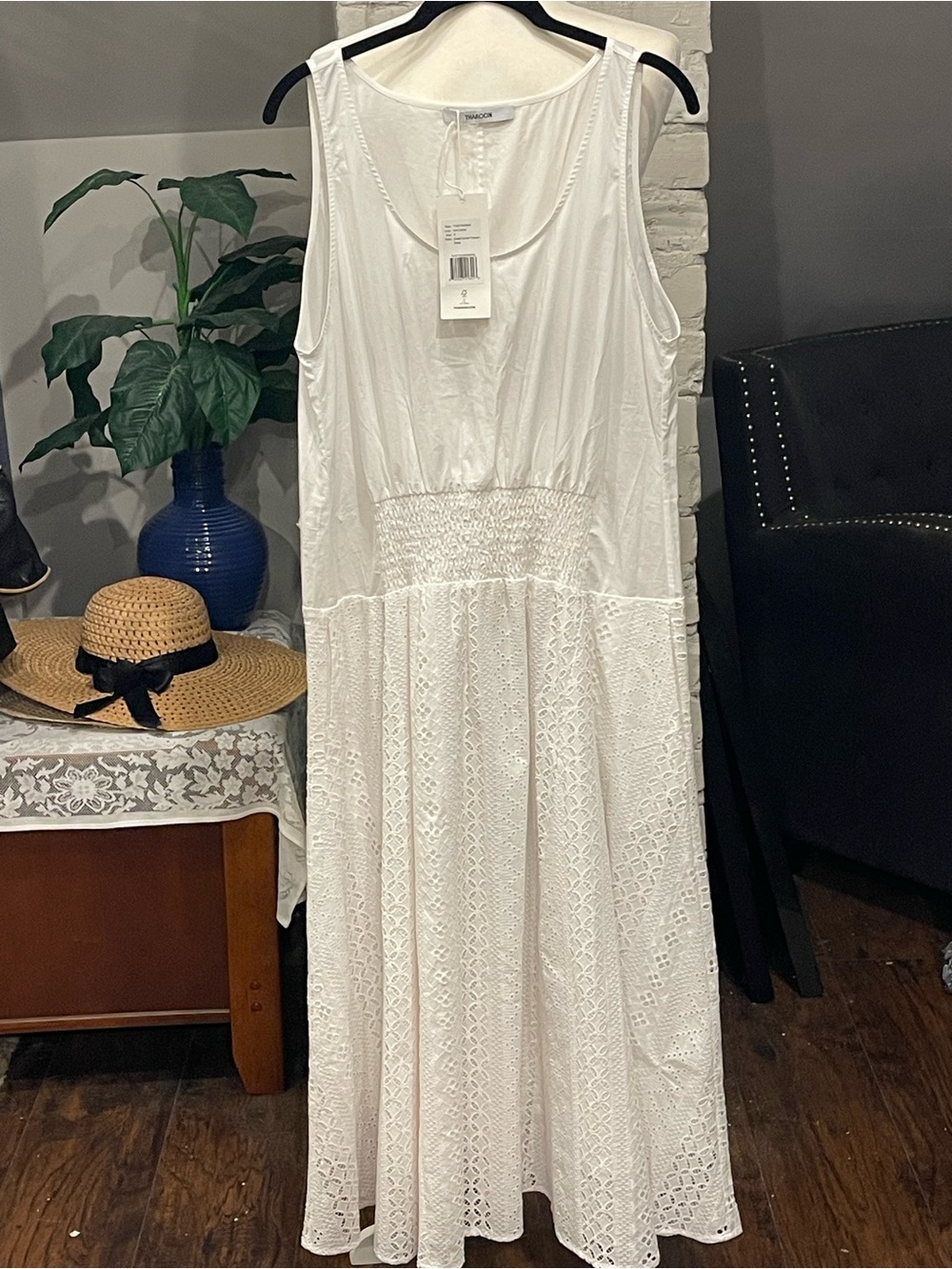 White Eyelet Maxi Dress - Sleeveless Summer Dress read